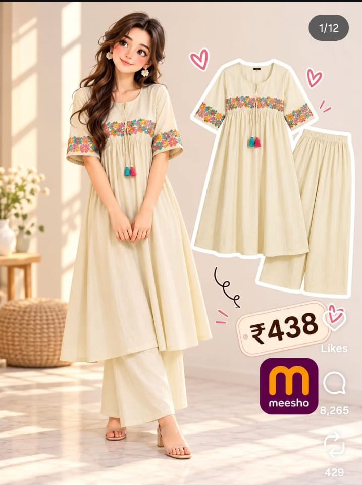 Floral Embroidered Co-ord Set